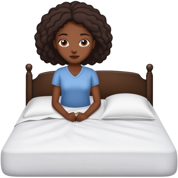 Mujer negra tendiendo la cama emoji