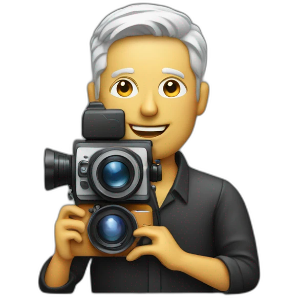 film director holding a cinema camera emoji