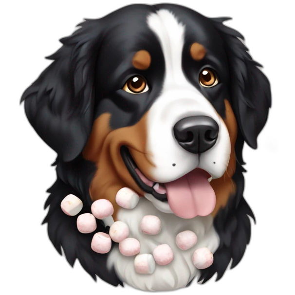 bernese mountain dog with marshmallows emoji
