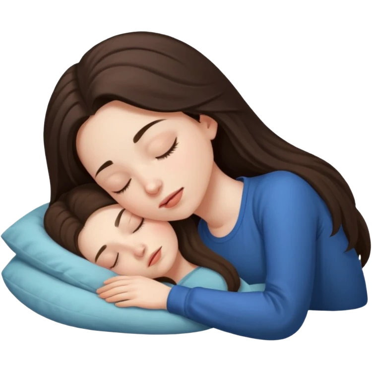 Brunette girl sleeping emoji
