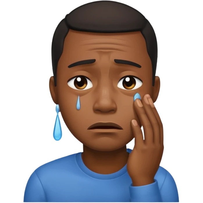 Black man crying  emoji