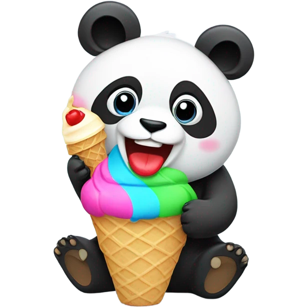 Panda eating ice cream emoji