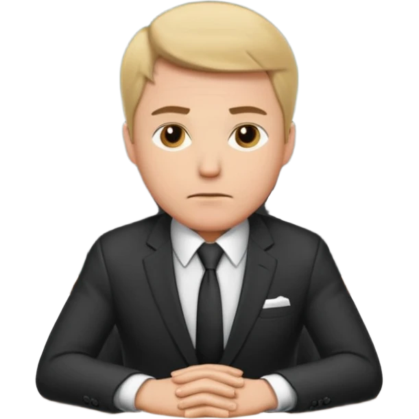 Business man sitting at a desk emoji