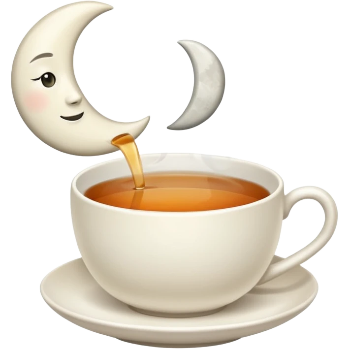 A cup of tea with a half-moon on the cup emoji