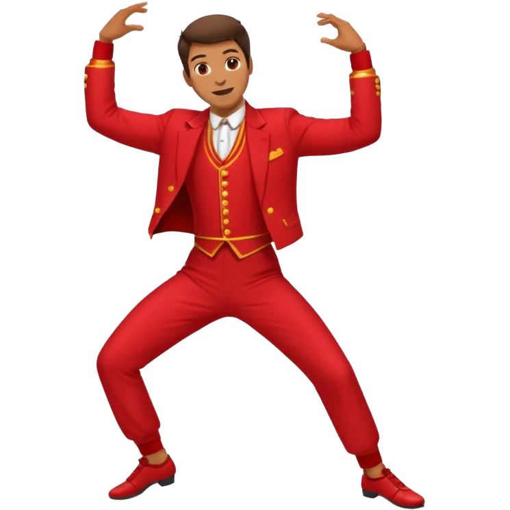 a man is dancing with red outfit emoji