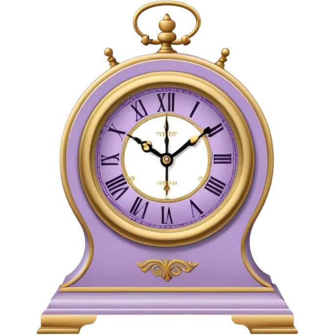 Pale purple Vintage wooden table top clock fancy emoji