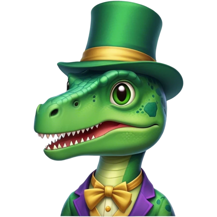 dinausaure avec un chapeaux de magicien  emoji