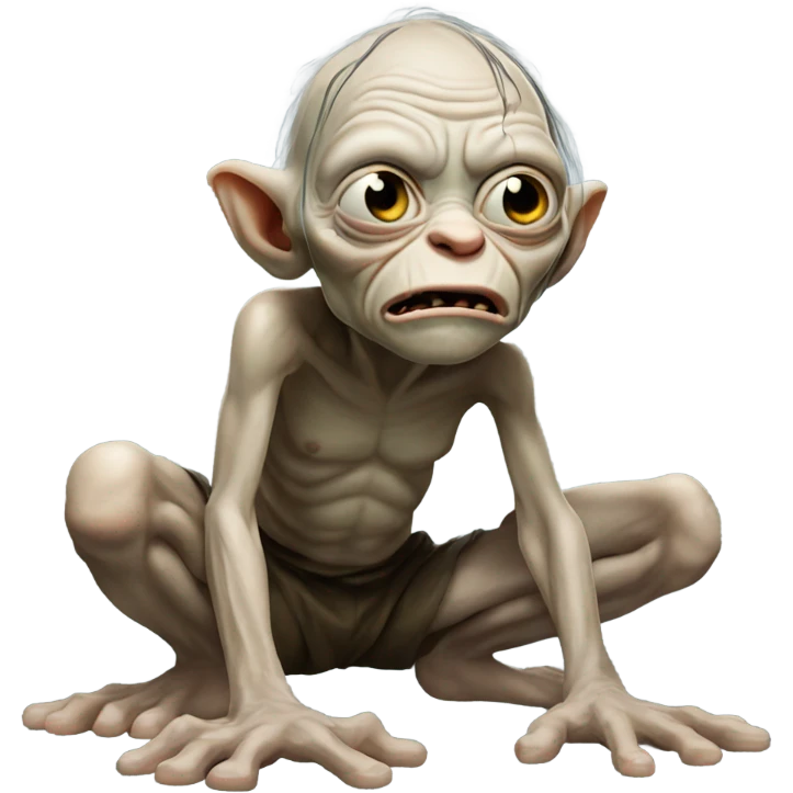 Gollum squatting emoji