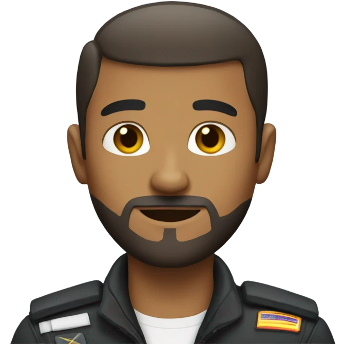 Mixed pilot with short beard and a buzz cut emoji
