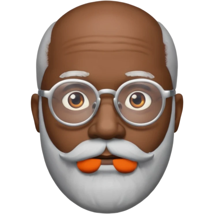 bald headed silver beard black man glasses emoji