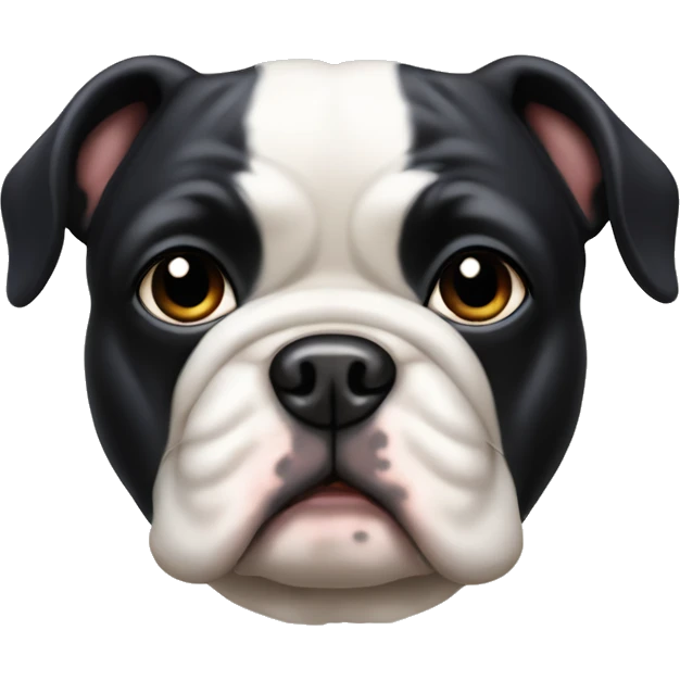 French bull dog with black wig and eyelashes emoji