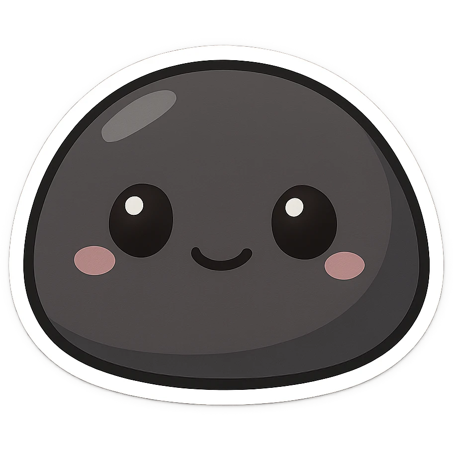 simple black pebble emoji
