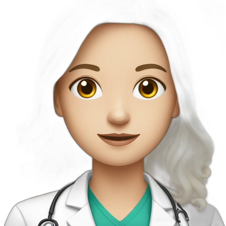 White young doctor taking part in an online conference emoji