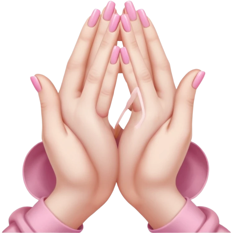 Make hands in a praying motion.
with very girly pink tones. emoji