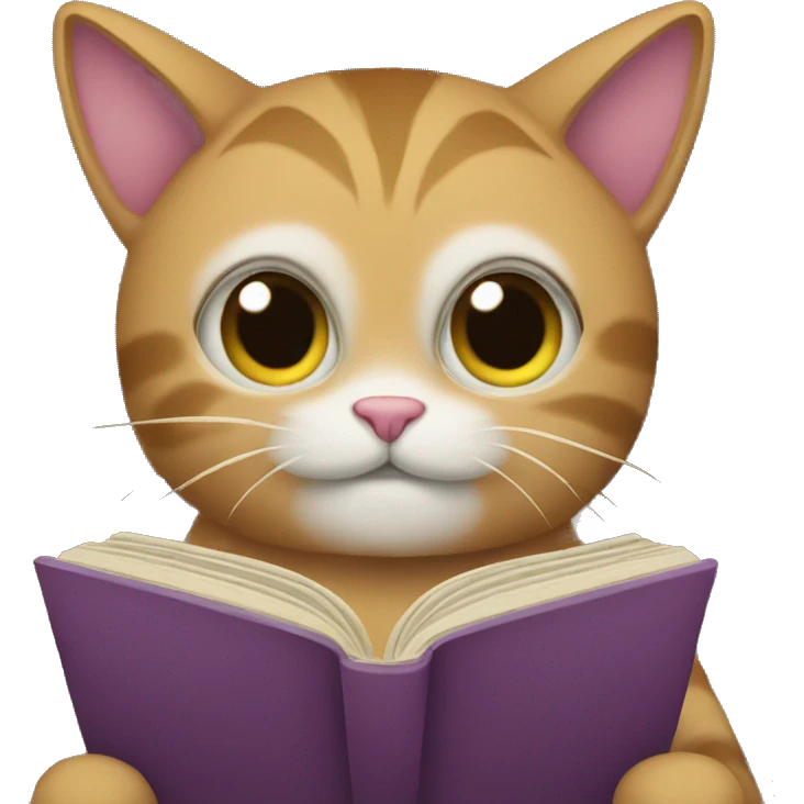 A cat reading a book emoji