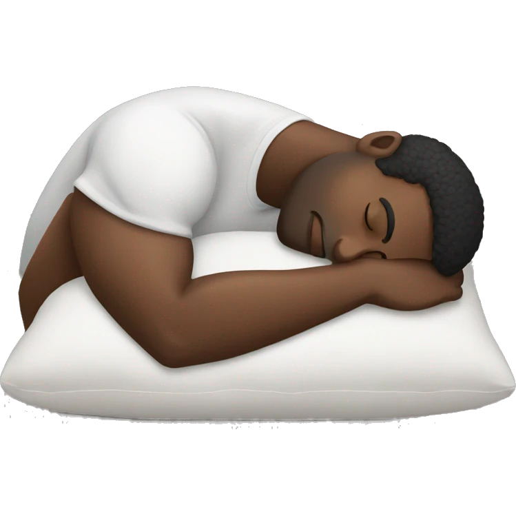 attractive black man sleeping on pillow emoji