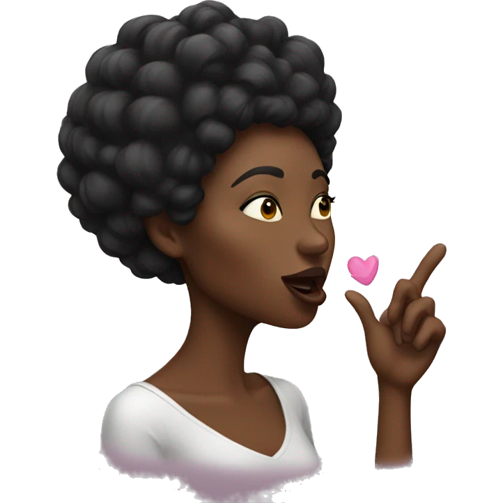 Black lady blowing a kiss emoji