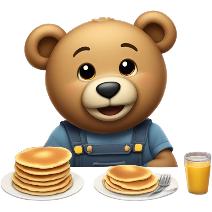 Teddy bear eating pancakes  emoji