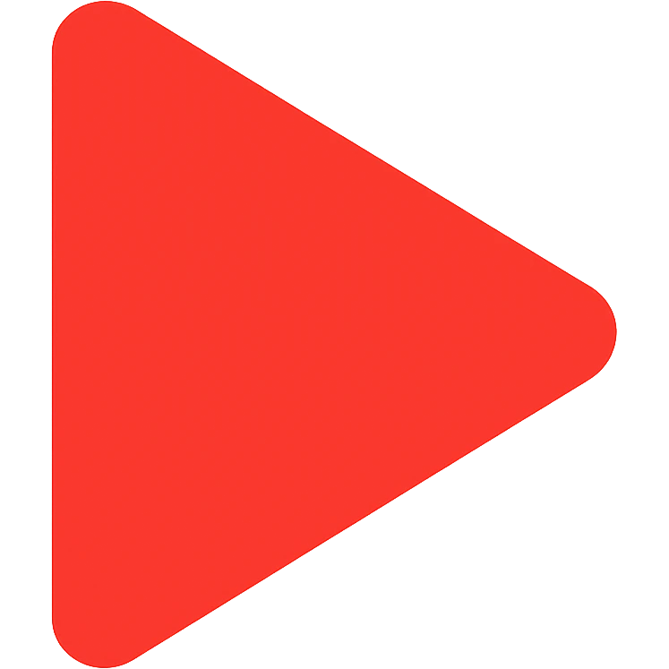 Make the triangle a vivid red color, keep it pointing right, no outline, icon style, with no background. emoji