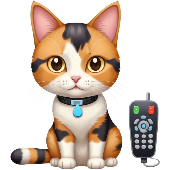 Cat holding tv remote emoji