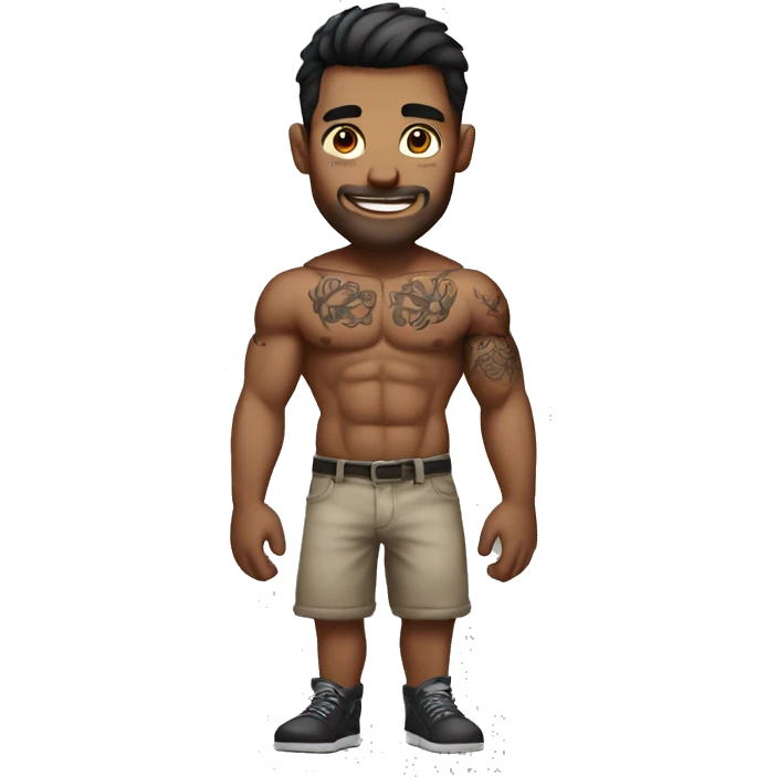 muscular male with tattoos emoji