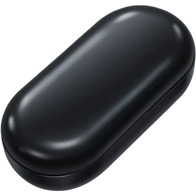 An oval shaped black pill emoji