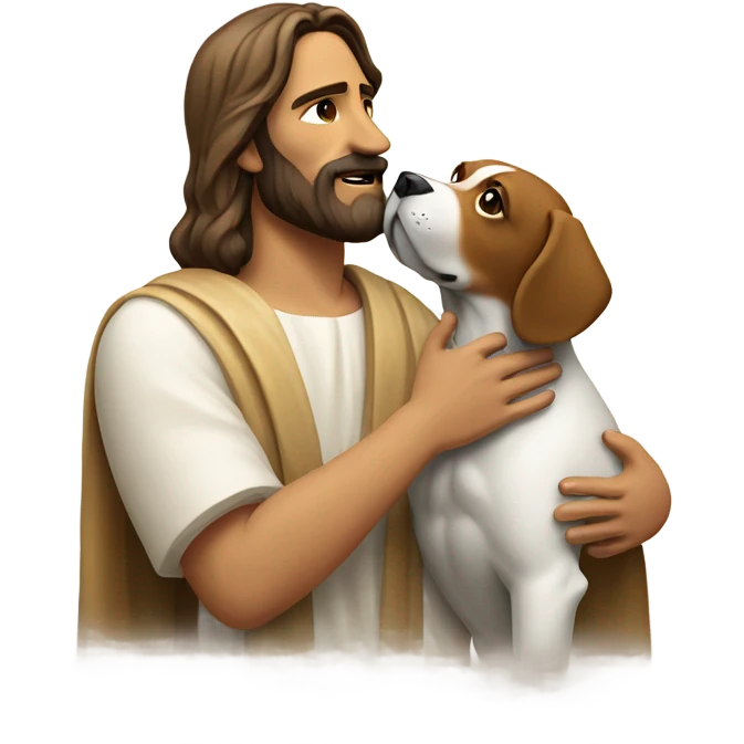 Jesus with boxer dog emoji