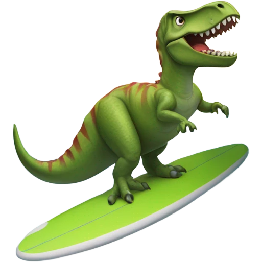 Dinosaur surfing  emoji