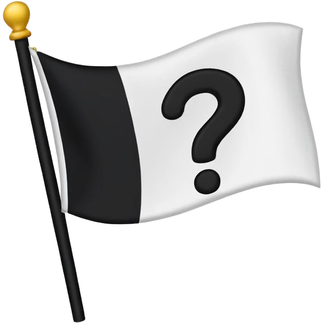 white flag with a large black question mark on it emoji