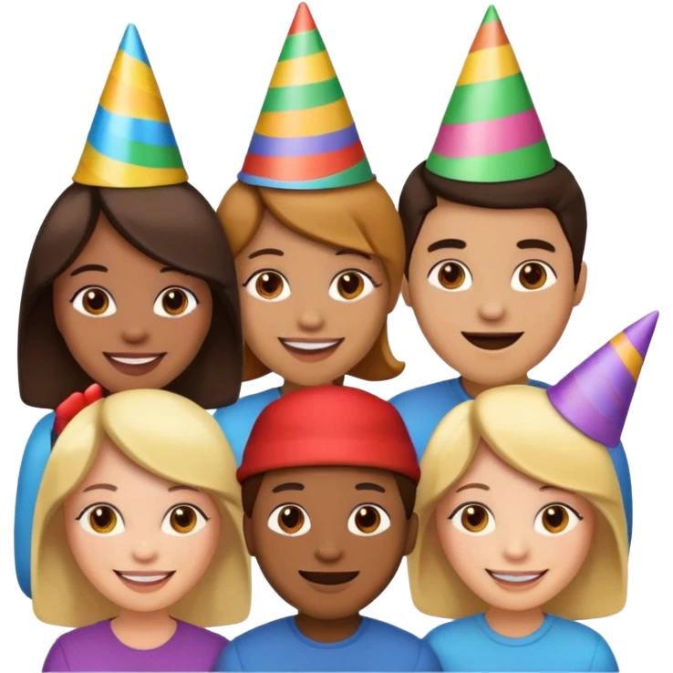 a big group of friends, emoji style emoji