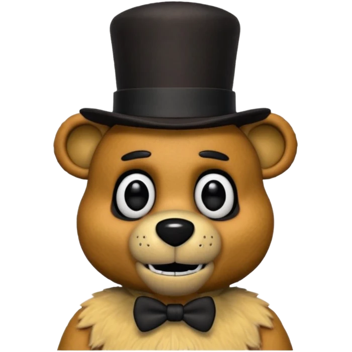 Freddy Fazbear with black and tiny hat from Five Nights At Freddy's Movie emoji