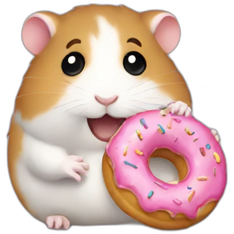 hamster eat choco donut emoji