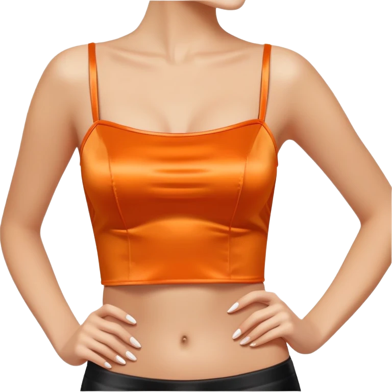 super realistic isolated orange satin crop top emoji