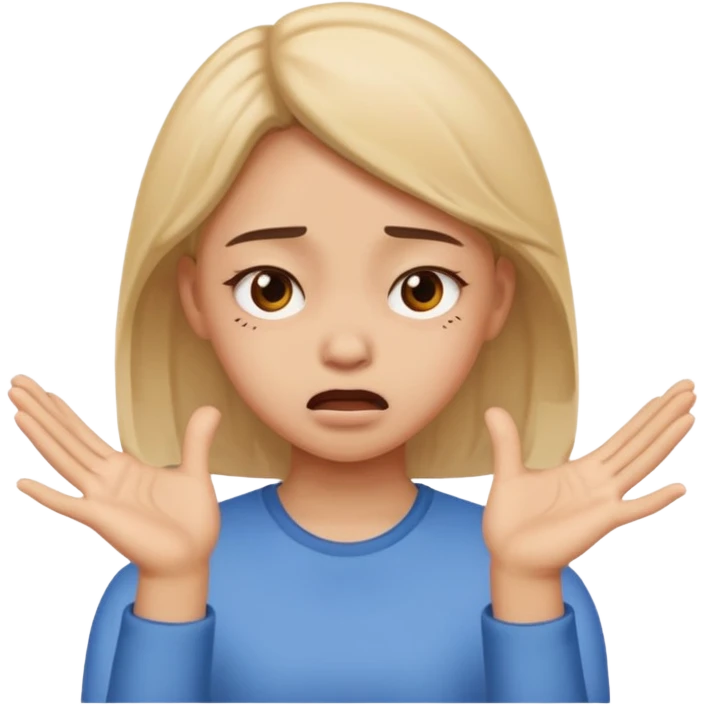 girl rejecting with her hands and a face of disgust emoji