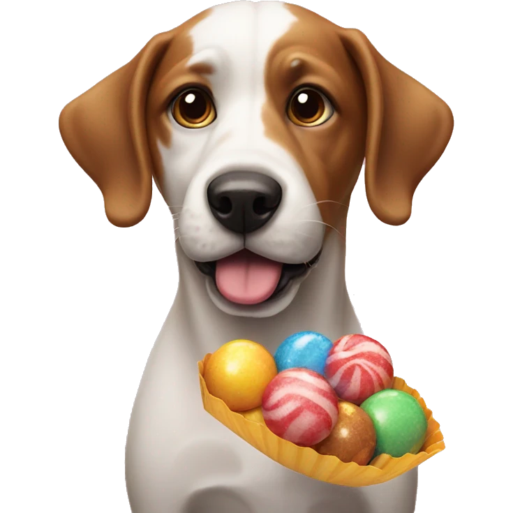 dog with candy emoji