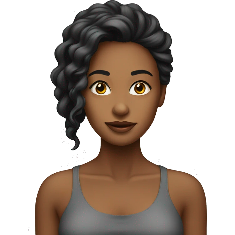 mulher com cabelo longo preto liso  emoji