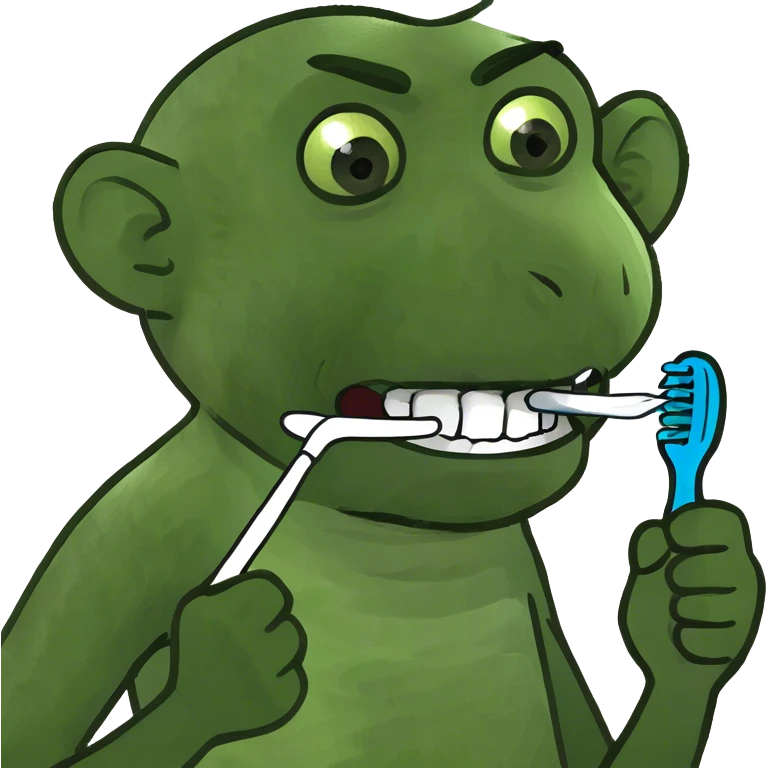 Monkey brushing teeth emoji