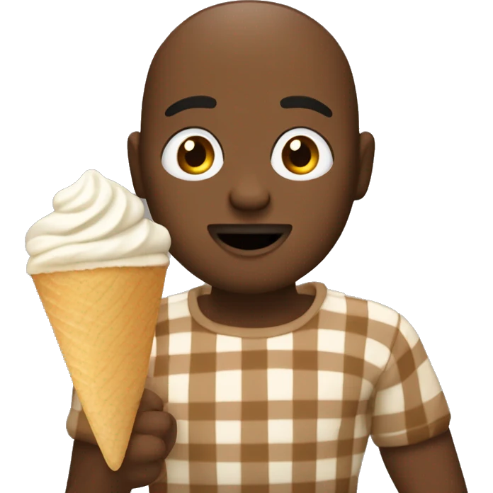 Persona de color marrón comiendo helado emoji