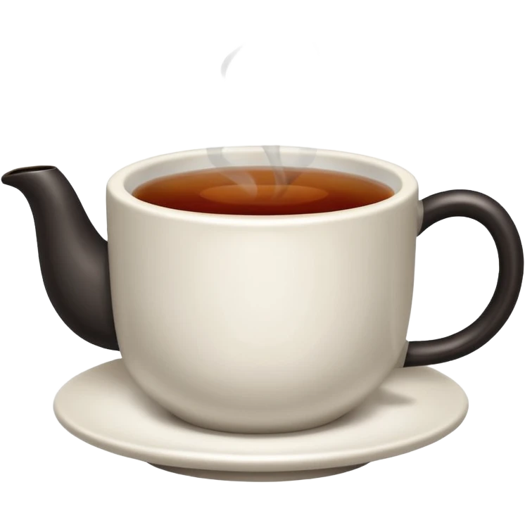 A close-up image of a cup filled with hot black tea, steam rising gently from the surface, placed on a simple background emoji