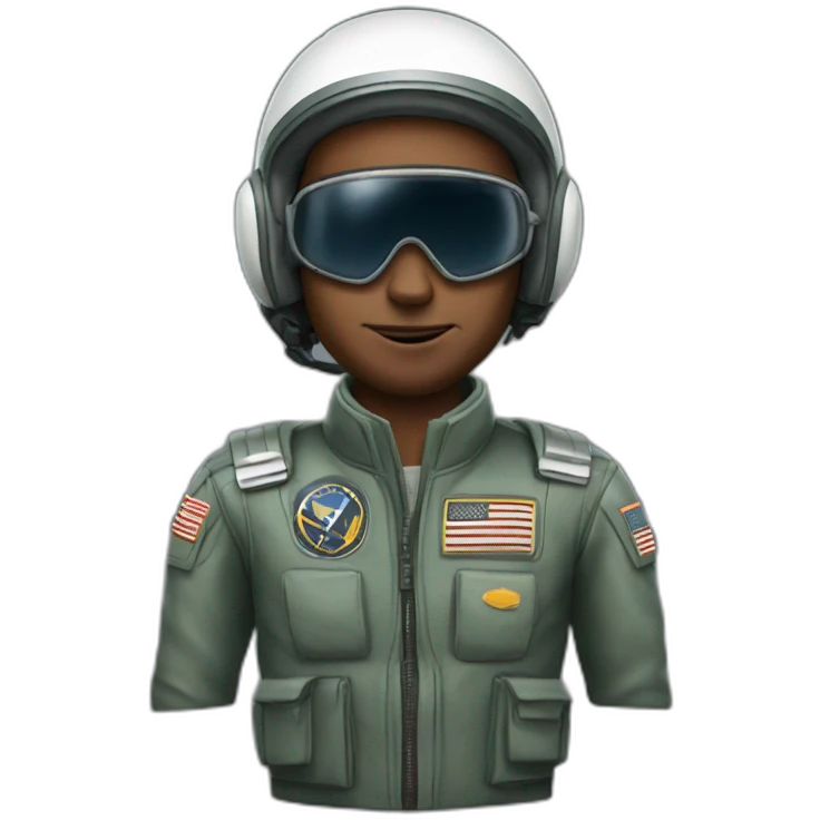 jet pilot with helmet emoji