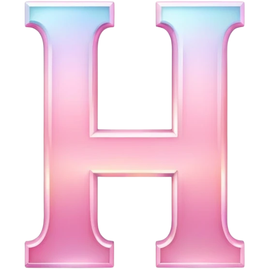 Iridescent pastel pink sophisticated Font setting icon with letter H emoji