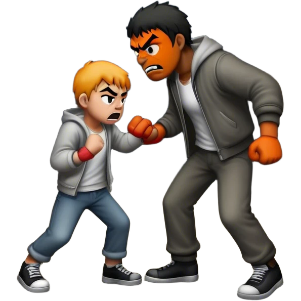 thug beating up a kid emoji