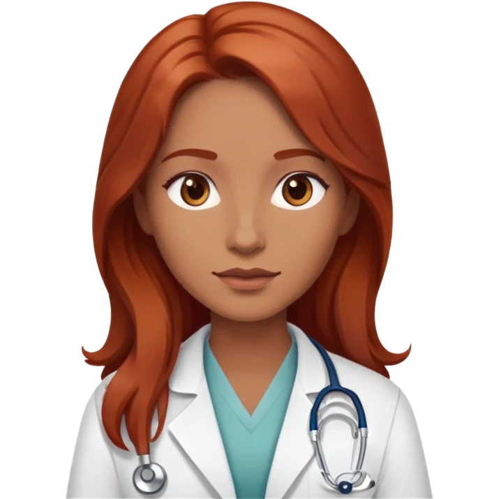 Doctor with long brownish red hair emoji