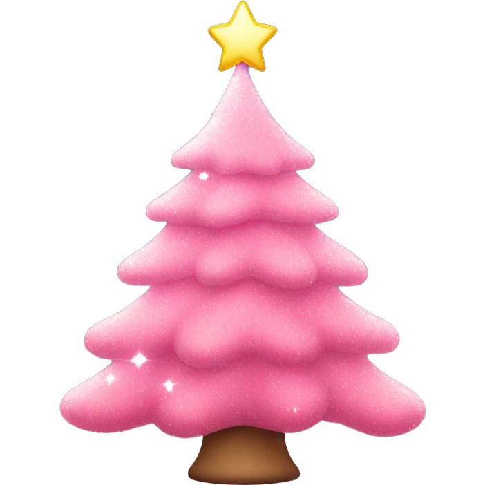 Pink Christmas tree with twinkling lights  emoji