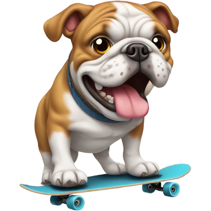 Bulldog on skateboard  emoji