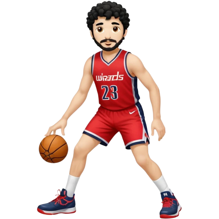 Curly hair short facial hair Washington Wizards Jersey white socks cover up the ankle legs and knees a right arm sleeve on your right arm emoji