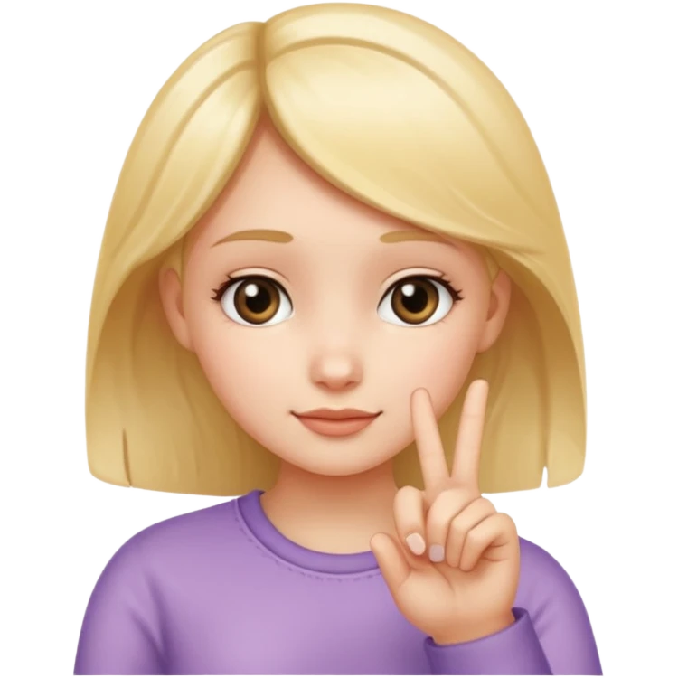 emoji of a girl making the ‘small’ gesture: thumb and index finger almost touching to indicate tiny size, other fingers curled, hand positioned near her face, soft glossy emoji texture emoji