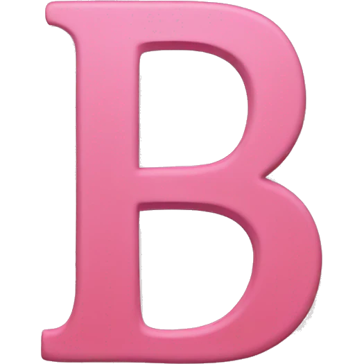 letra B en manuescrita y rosa emoji
