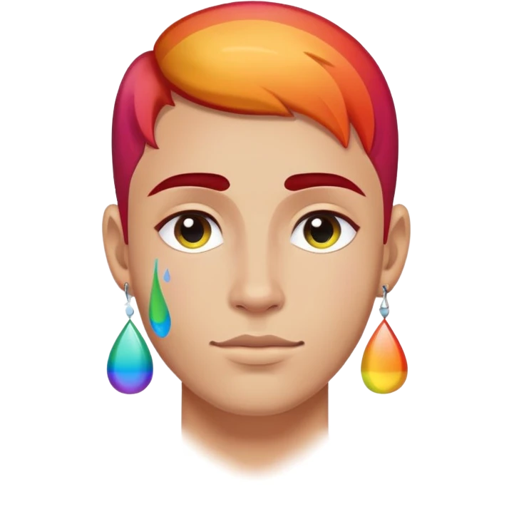 Rainbow with a teardrop tattoo emoji
