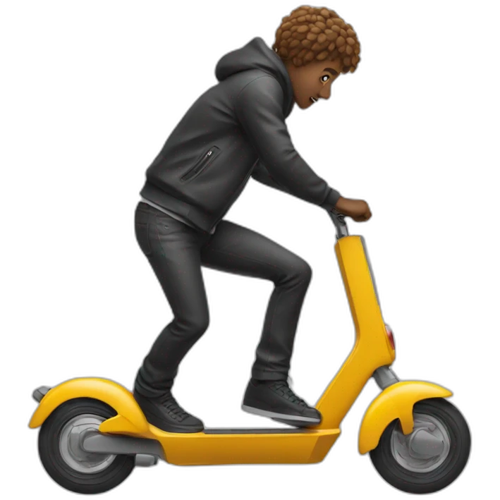 Someone doing a tailwhip on a scooter emoji